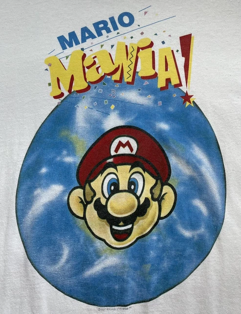 VINTAGE NINTENDO MARIO Mania T-Shirt VTG 90s Super Mario World Promo