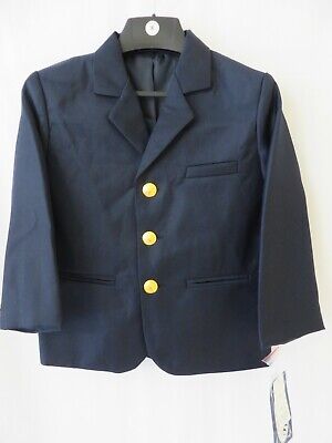 Lito Boys Single Breasted Suit Jacket Blazer Navy with Gold Buttons Size 5 #1559