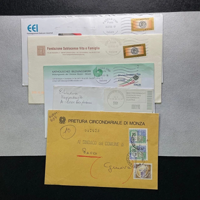 Storia Postale L0Tto 5 Pezzi  Buste Viag. Straniere E Italiane