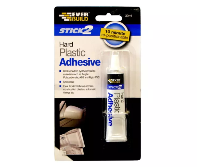 Hard Plastic Clear Adhesive Everbuild Stick2 30ml Very Strong and Quick Drying