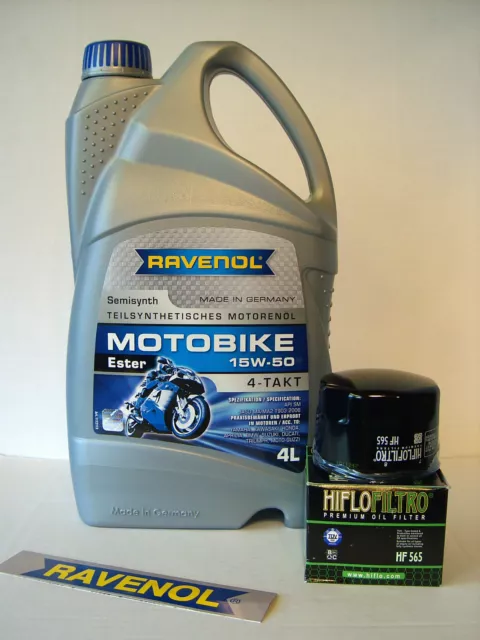 Ravenol Motobike 15W50 Öl + Ölfilter APRILIA SMV750 SMV1200 Dorsoduro