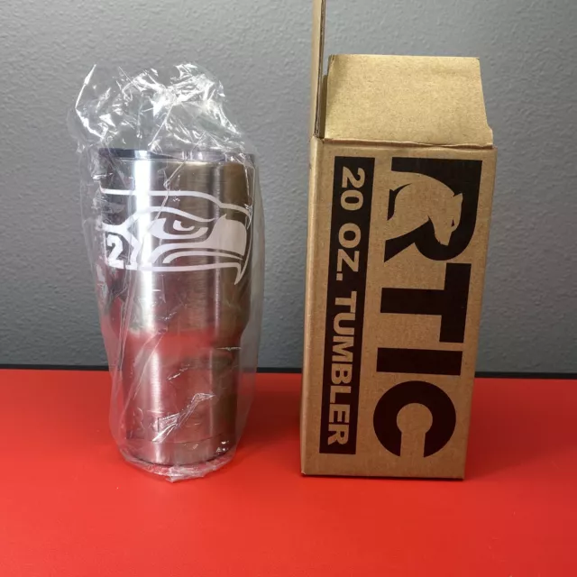 RTIC 20 oz Insulated Tumbler Stainless Steel Travel Mug W/ Seattle Seahawks