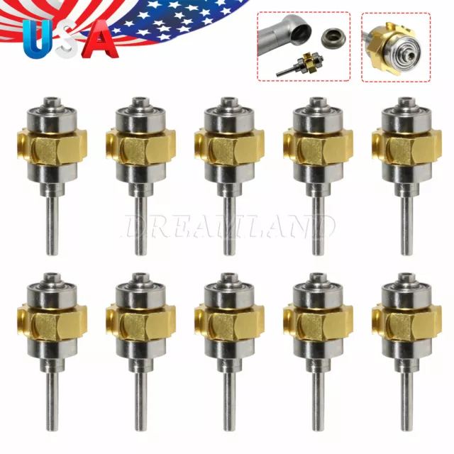 10pcs Dental Replacement Cartridge Rotor For Fiber Optic LED Handpiece YB6