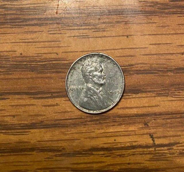 1943 Silver Steel Lincoln Wheat Penny One Cent No Mint Mark Magnetic RARE