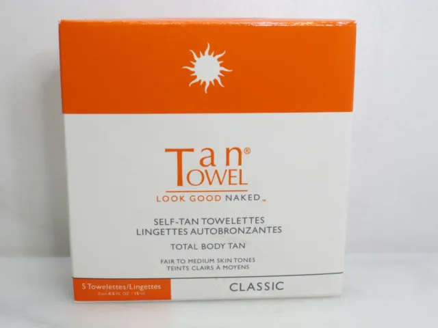 Tan Towel Self Tan Towelettes Total Body Tan Fair To Medium Classic Boxed