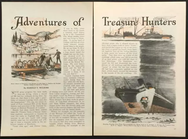 “Adventures of Treasure Hunters” 1930 pictorial Lake Nemi~SS Egypt~Inca~Sunken++