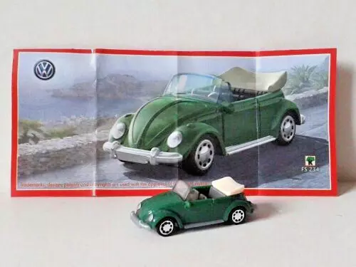 Fs234 Maggiolino Verde + Bpz Kinder Sorpresa Italia Sorpresine 2015/16 Vw Beetle