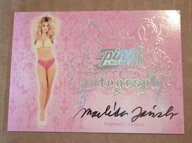 2015 Bench Warmer Pink Archive Marketa Janska Auto On Card Autograph