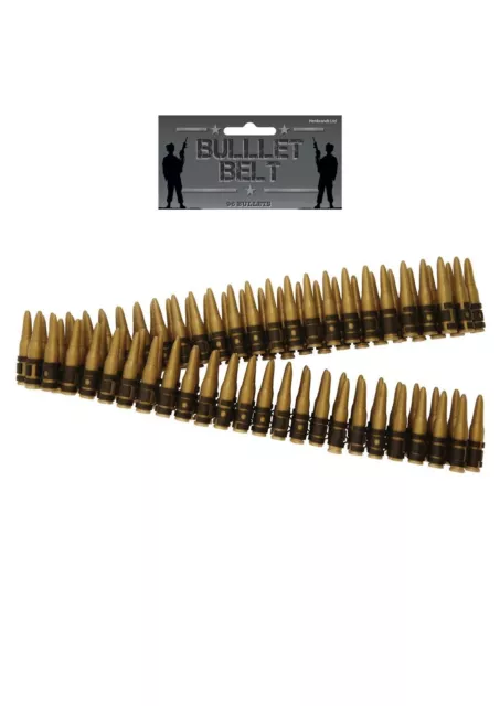 96 BULLET BELT ARMY Bullets Unisex Adult Fancy Dress Party Toy Accessory Gun