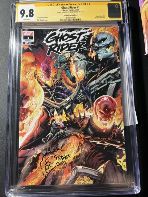GHOST RIDER #1 Marvel CGC 9.8 Stegman Wraparound Signed And Sketched Texeira