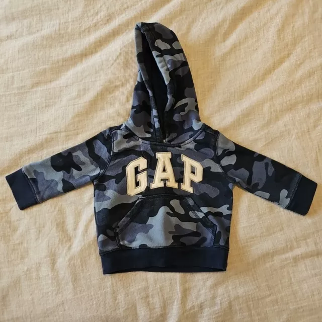 Gap Baby Boys Blue Camo Camouflage Hoody Hoodie Age 6-12 Months