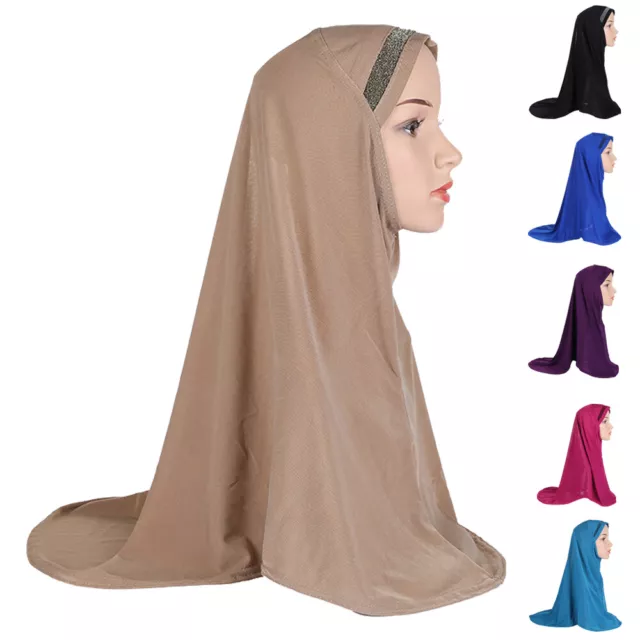 One Piece Amira Muslim Women Hijab Khimar Overhead Head Scarf Wrap Niqab Turban