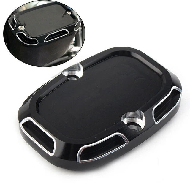 Brake Master Cylinder Cover Cap For Harley Touring Road Glide Softail CNC Black