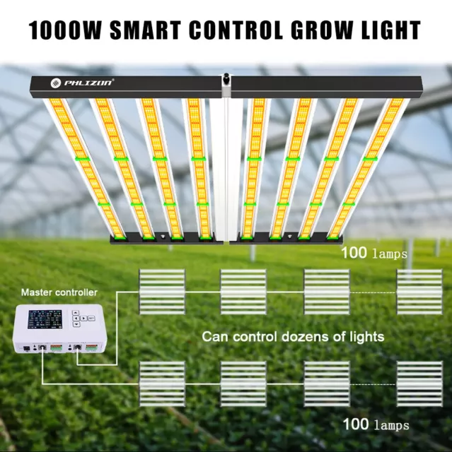 Phlizon 1000W LED Grow Light Bar for All Indoor Plants Flower Full Spectrum Grow