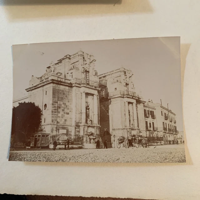 PALERMO albumina 1890-1900 - Animata foto D’epoca Cm 8 X 5,50