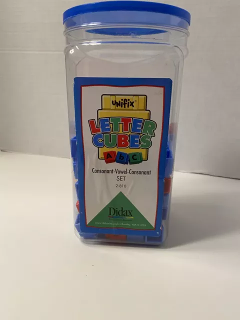 UNIFIX LETTER CUBES: Consonant - Vowel - Consonant Set Half Full Didax ...