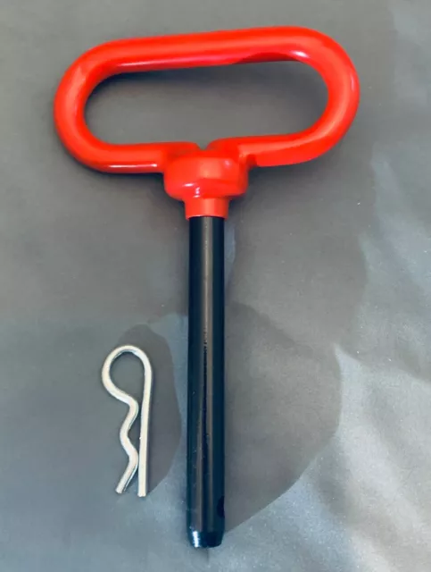 1/2, 5/8, 3/4, 7/8, 1-1/8 Red D Handle Hitch Pins with Hitch Clip Pins