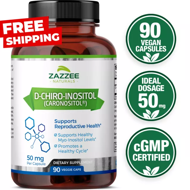 D-Chiro-Inositol für PCOS 90 pflanzliche Kapseln 50 mg Caronositol DCI Fruchtbarkeit USA