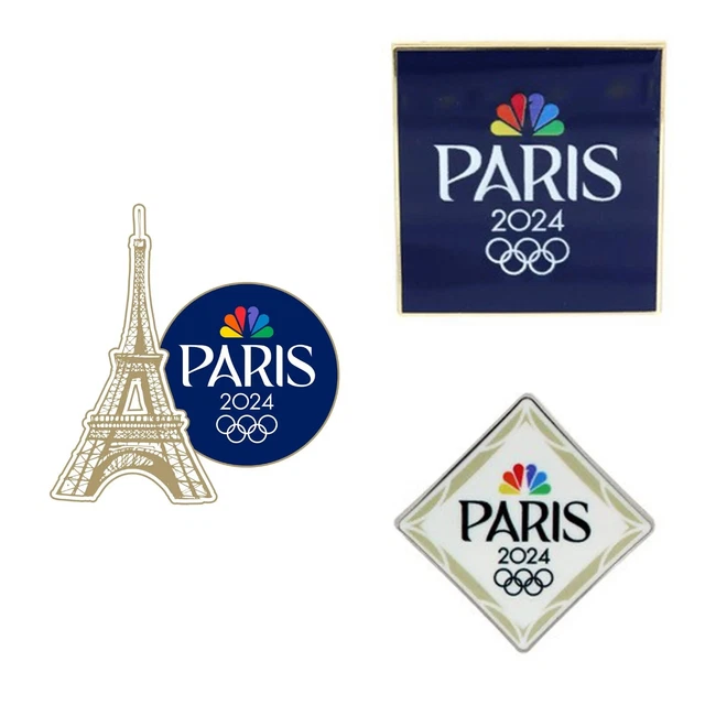 2024 PARIS NBC Olympic Pin 3 Pin Set Badge Media Lapel (L/D/T) 23.99
