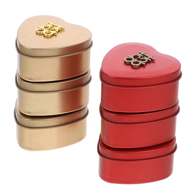 6 Pcs Herzbonbondosen Geschenkverpackungsdosen Süßigkeiten Box Keksbehälter Kann
