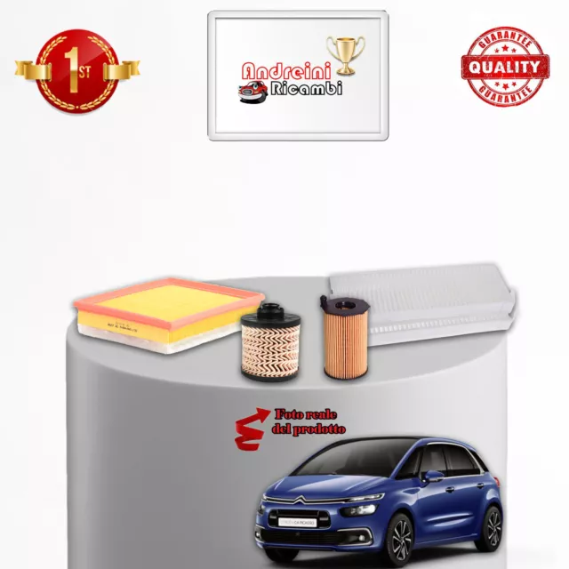 Kit Tagliando 4 Filtri Citroen C4 Gran Picasso Ii 1.6 Bluehdi 73Kw Dal 2015 ->