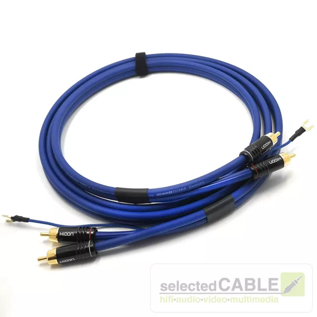 Cinch NF- / Phonokabel 4m SOMMER CABLE 2 x 0,35mm² Erdung vergoldet SC81-K3-0400