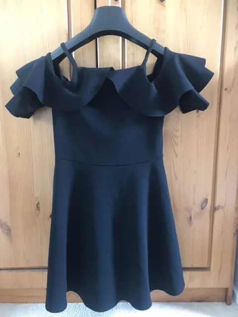 River Island Off The Shoulder Dress For Girls Size 9-10 Years Black