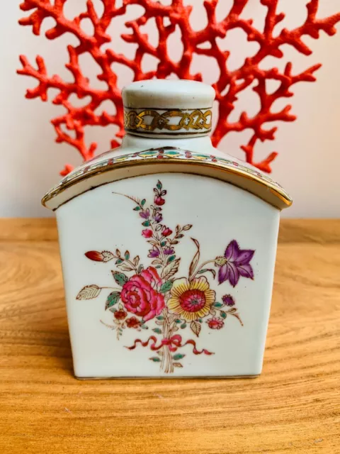 Chinese Polychrome Porcelain Tea Caddy Late 19th/early 20th Century