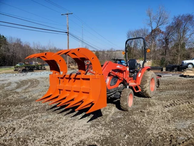 60" Brush Root Rake Grapple Attachment Skid Steer Tractor Quick Attach