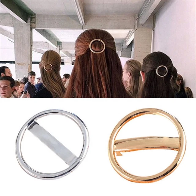 Barrette Circulaire Géométrique Métallique Pour Cheveux - Style Moderne - 5.8 Cm