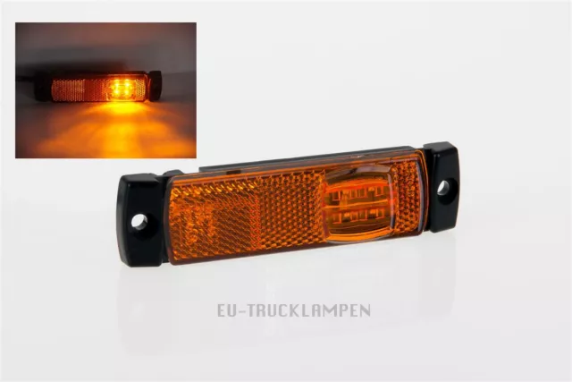 LED UMRISSLEUCHTE - REFLEKTOR MIT 4 LED SEITLICH - GELB - 130 x 32mm