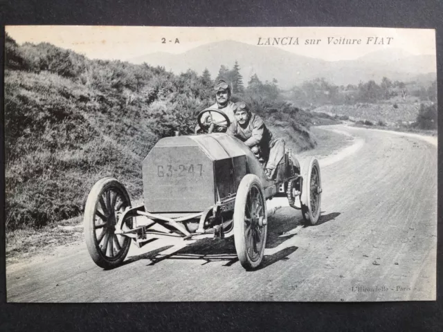 CPA L'ITALIEN Vincenzo LANCIA Fobello sur VOITURE FIAT AUTOMOBILE Course Auto