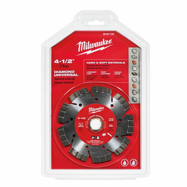 Milwaukee 49-93-7105 4-1/2 in. Diamond Universal Segmented-Turbo Saw Blade