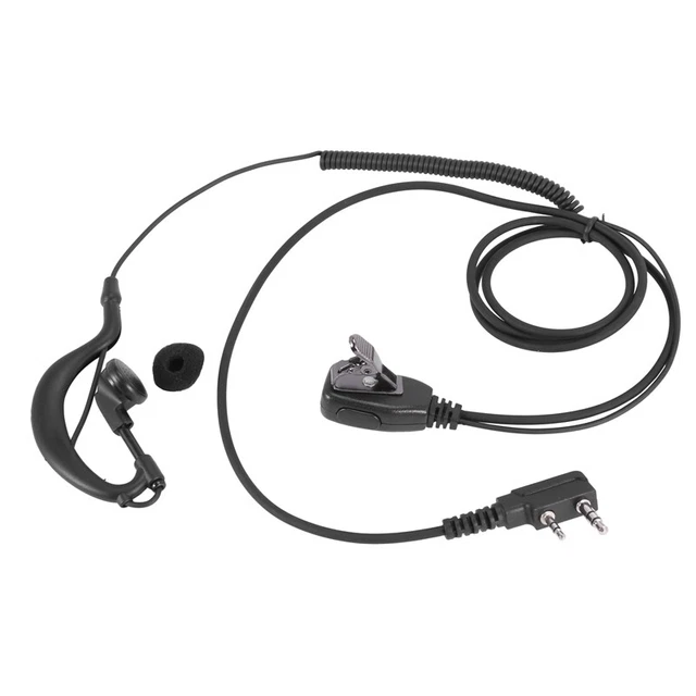2Pin G Shape Earpiece PTT MIC Ear Hook Headset for Radio W7Q3Q3