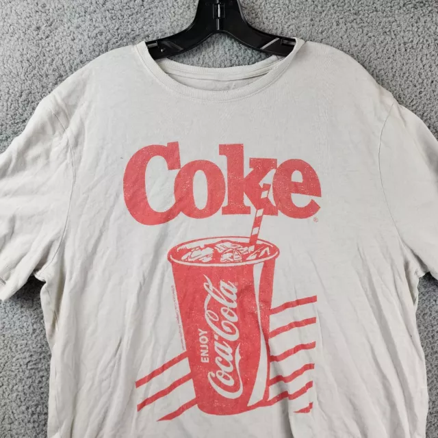 Junk Food Clothing Coca-cola T-shirt Women's XL Light Grey Crewneck Didstressed~ 3