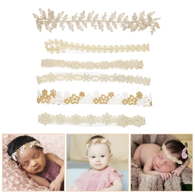 6 pz fasce in pizzo bambina super elastiche principessa floreale
