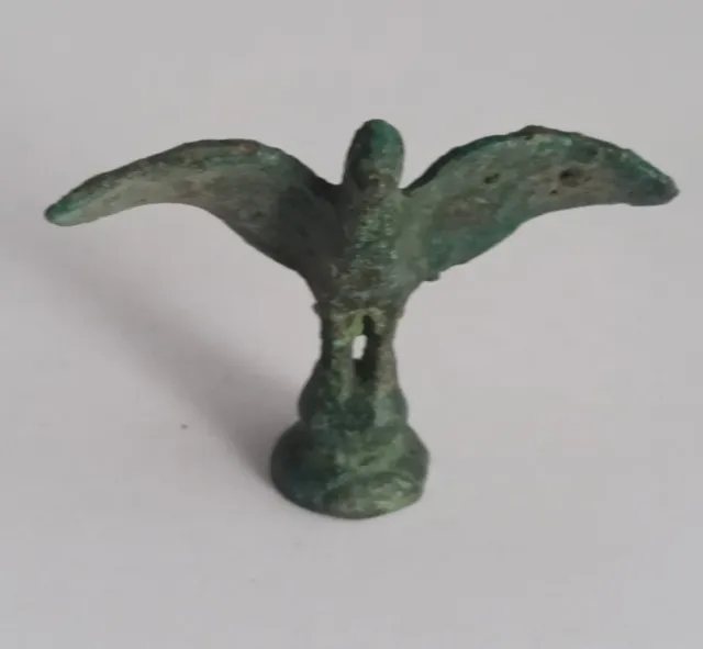 Ancient Roman Bronze Legionary Eagle Figurine With Widespread Wings 200-300 Ad