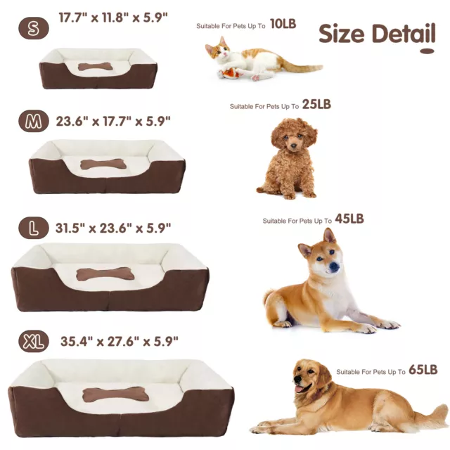 Orthopedic Pet Calming Bed Soft Warm Cat Dog Nest House Small Large Washable Mat 2