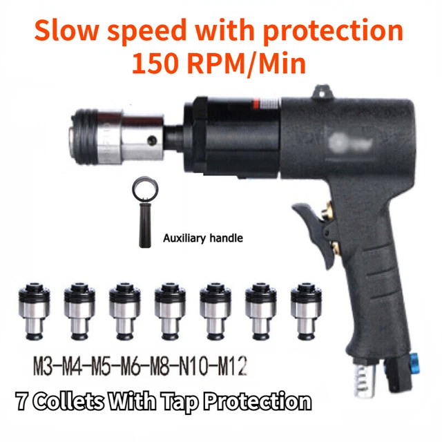 Pneumatic Air Drilling Gun Type Drill 150rpm/min Tapping Machine M3-12 Chucks