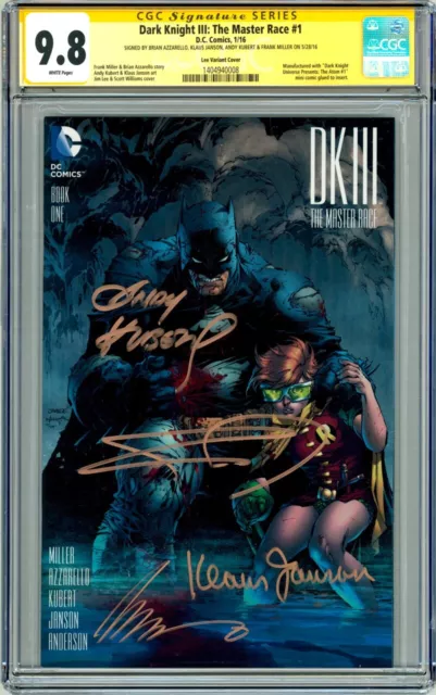 CGC SS 9.8 Batman DKIII #1 Jim Lee 1:500 Variant Cover Art SIGNED Frank Miller +
