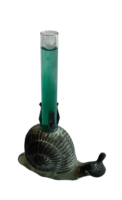 Vtg Springfield Molded Snail Rain Gauge Holder Yard Décor Sculpture