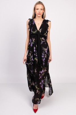 Prezzo consigliato € 280 Pinko in raso Maxi A-Line abito taglia IT 44 Floreale & STAR MADE IN ITALY 