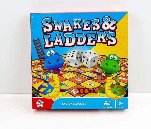 SNAKES AND LADDERS Board Game Kids Play Family Classics 3+ Age New £7.