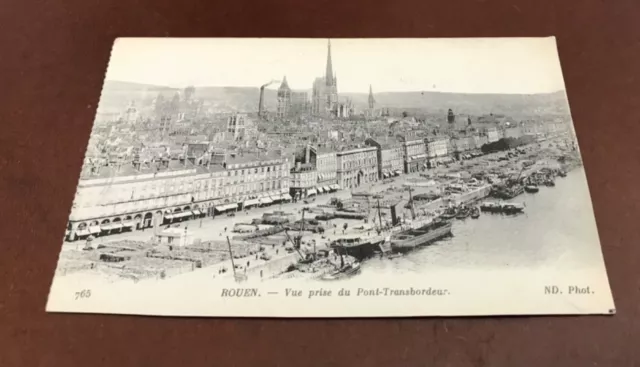 Antique Postcard.Rouen, France..Vue prise du Pont-Transbordeur