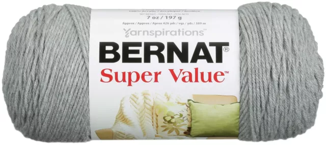 Bernat Super Value Solid Yarn-Soft Grey, 164053-53046