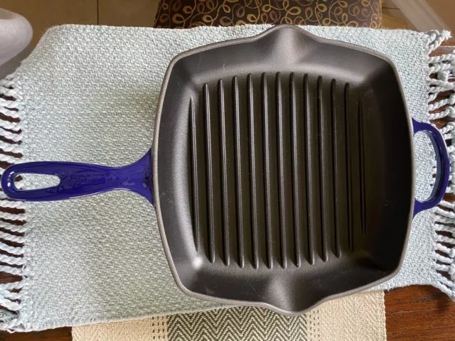 Le Creuset Indigo Signature Square Skillet 10.25" Cast Iron/Enamel No Box France