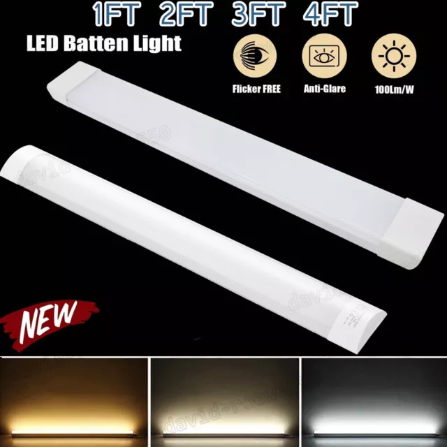 2FT 3FT 4FT LED Batten Tube Light Shop Lights Workbench Garage Ceiling Fixtures