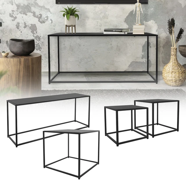 Mesa de centro salón negra rectangular mesita auxiliar consola de sofá a elegir