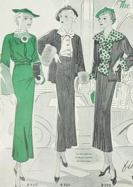 1935 Fifth Avenue Modes Betty Wales Women's Fashion Magazine 18 Pages