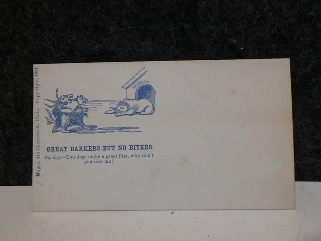 Vintage 1861 Civil War Patriotic Cover Great Barkers But No Biters